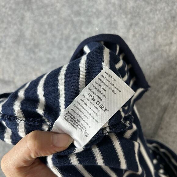 Joules Mini Skirt Womens 12 Navy White Nautical Striped Cotton Casual Pockets - Picture 8 of 10